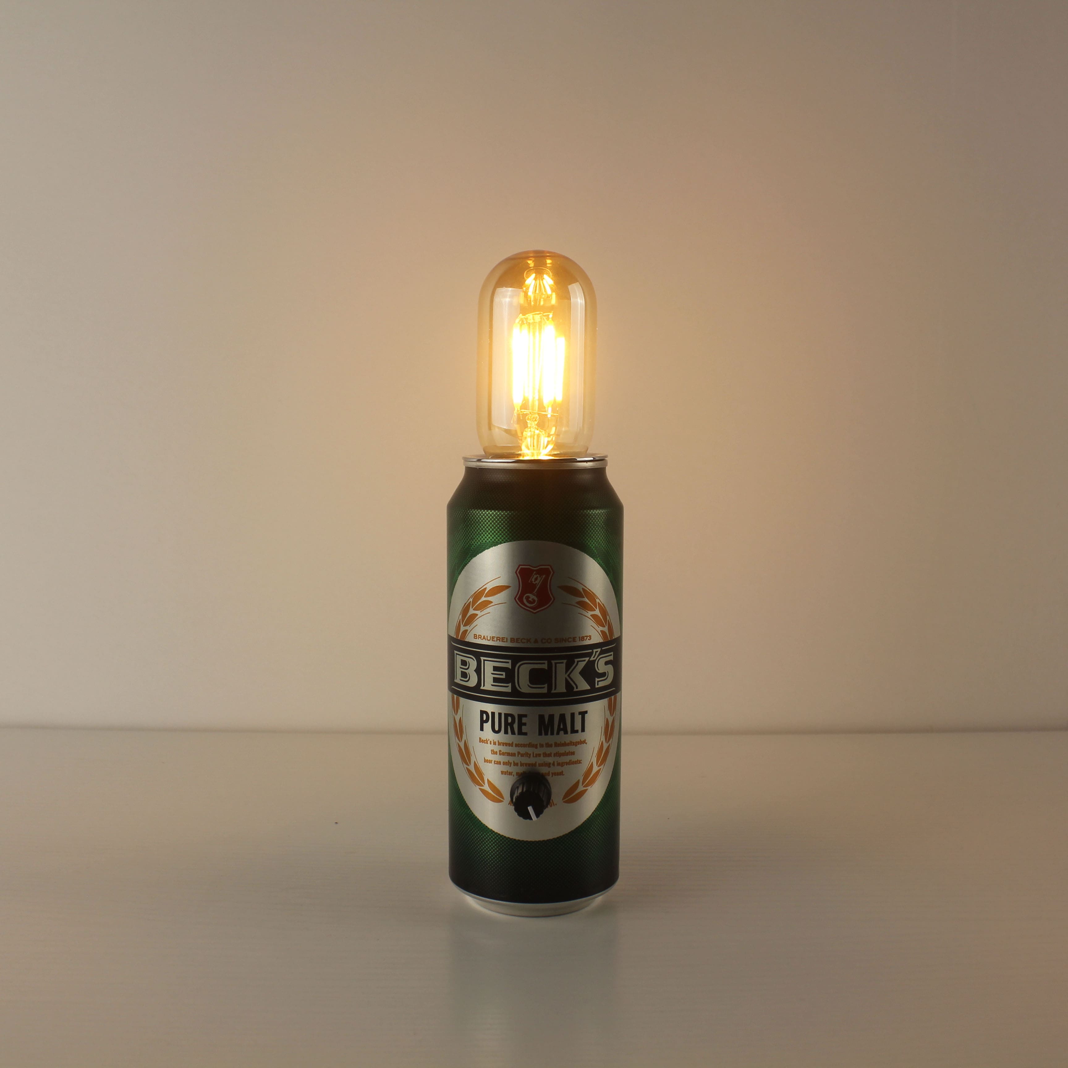 Beck's Beer Recycled Can Battery Charged bar light