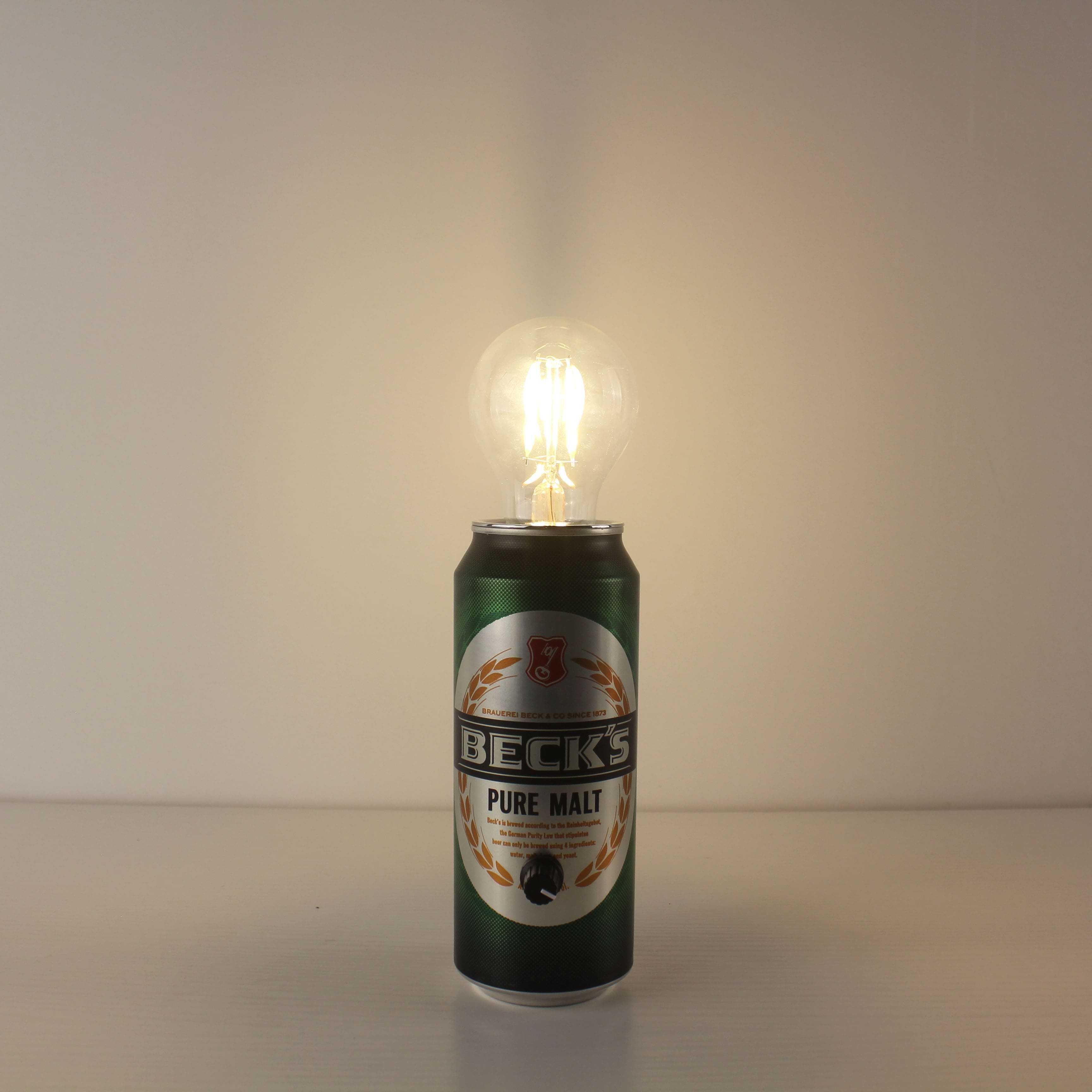 Beck's Beer Recycled Can Battery Powered bar light
