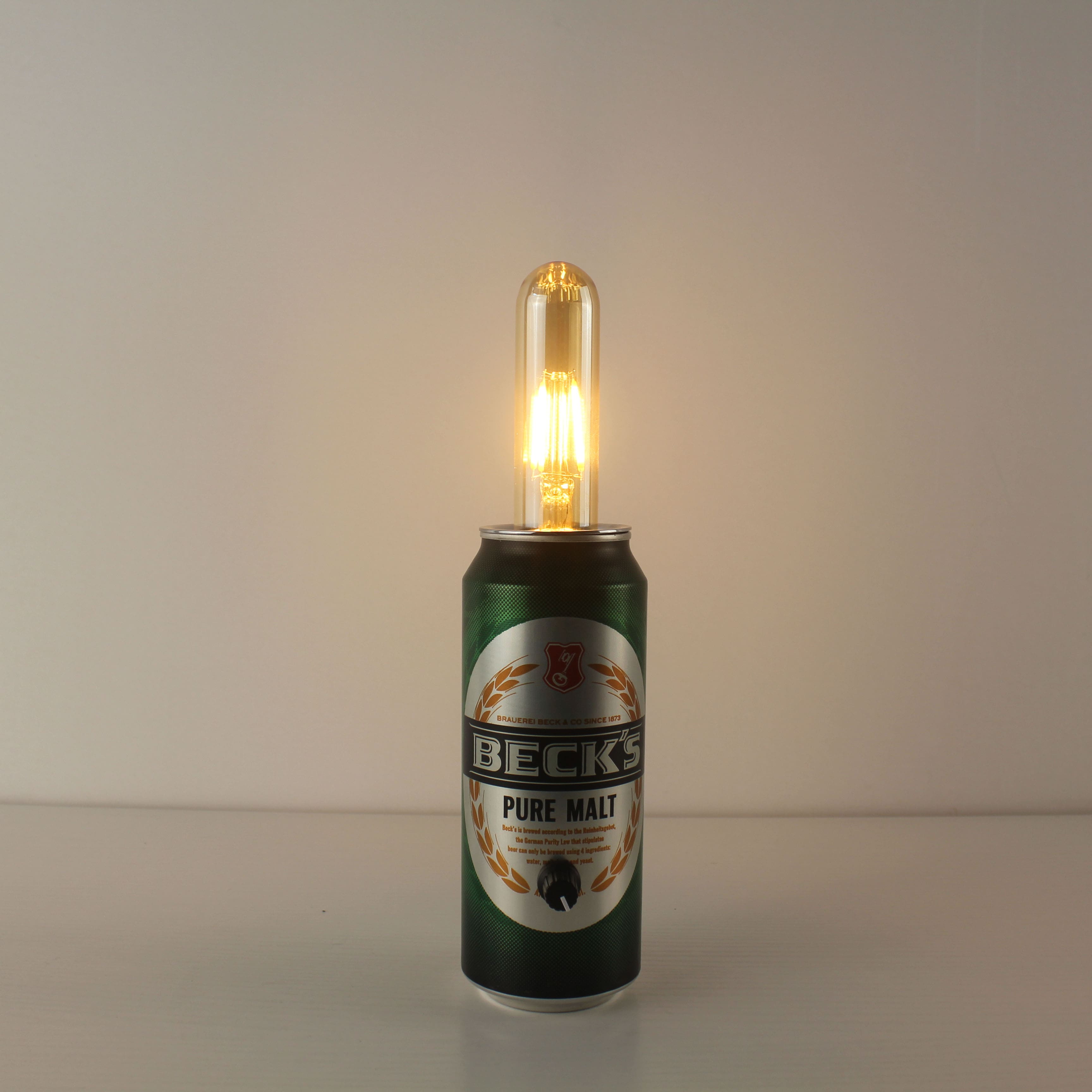 Beck's Beer Recycled Can Rechargeable bar light