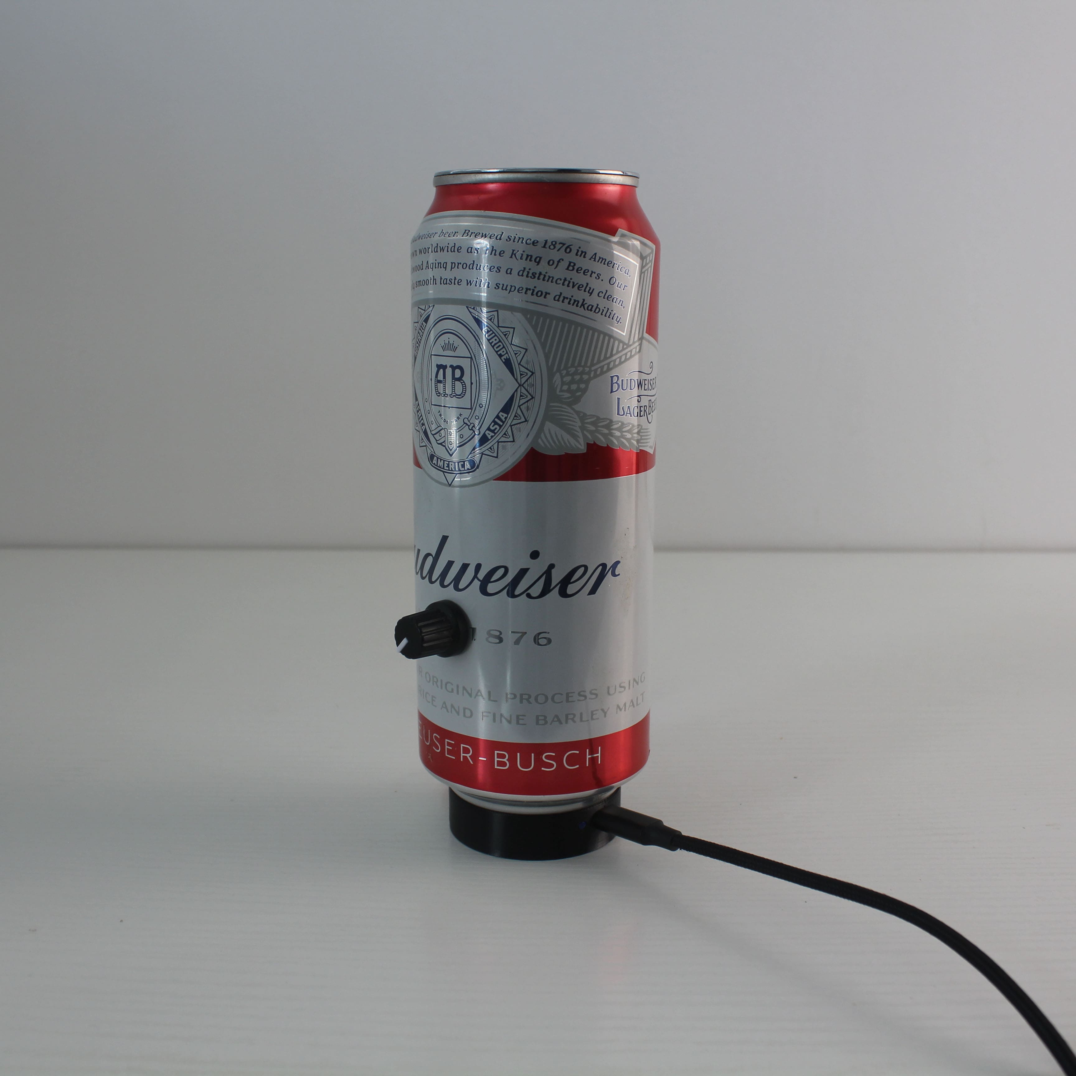 Budweiser Beer Recycled Can Cocktail Party Battery Charged Table Lamp