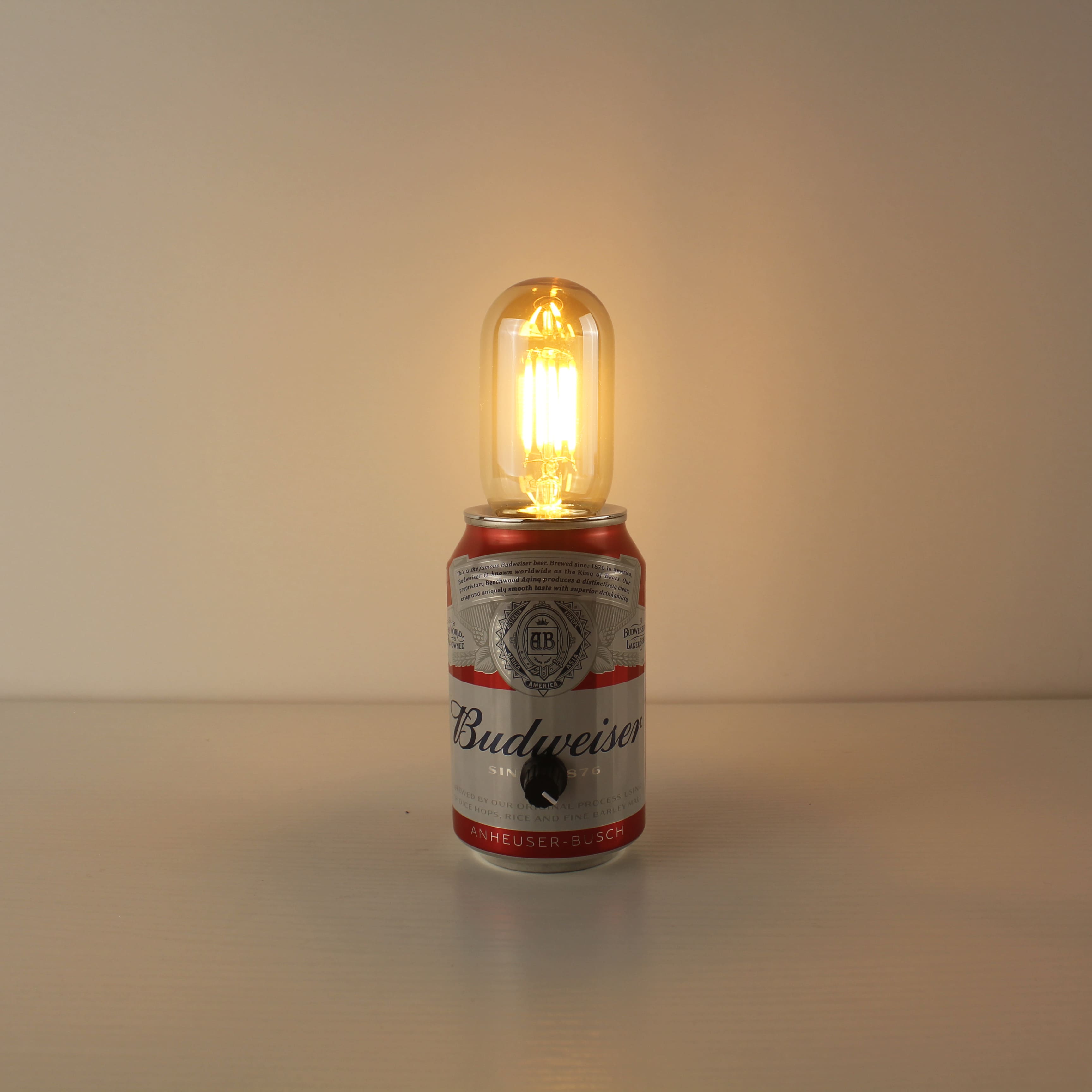 Budweiser Beer Recycled Can Restaurant Cordless Table Lamp