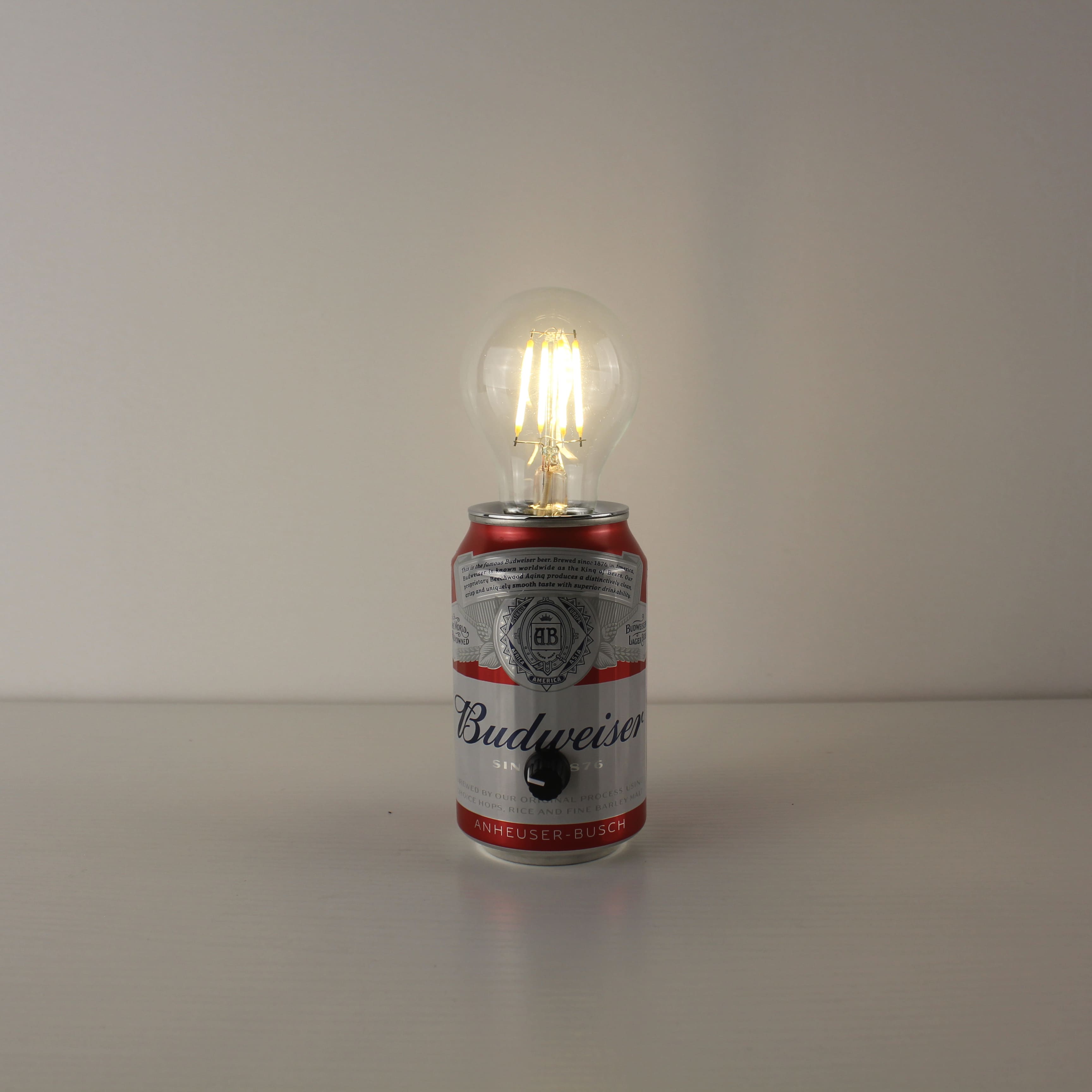Budweiser Beer Recycled Can Restaurant Portable Table Lamp
