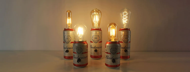 Budweiser Beer Recycled Can Table Lamp Collection