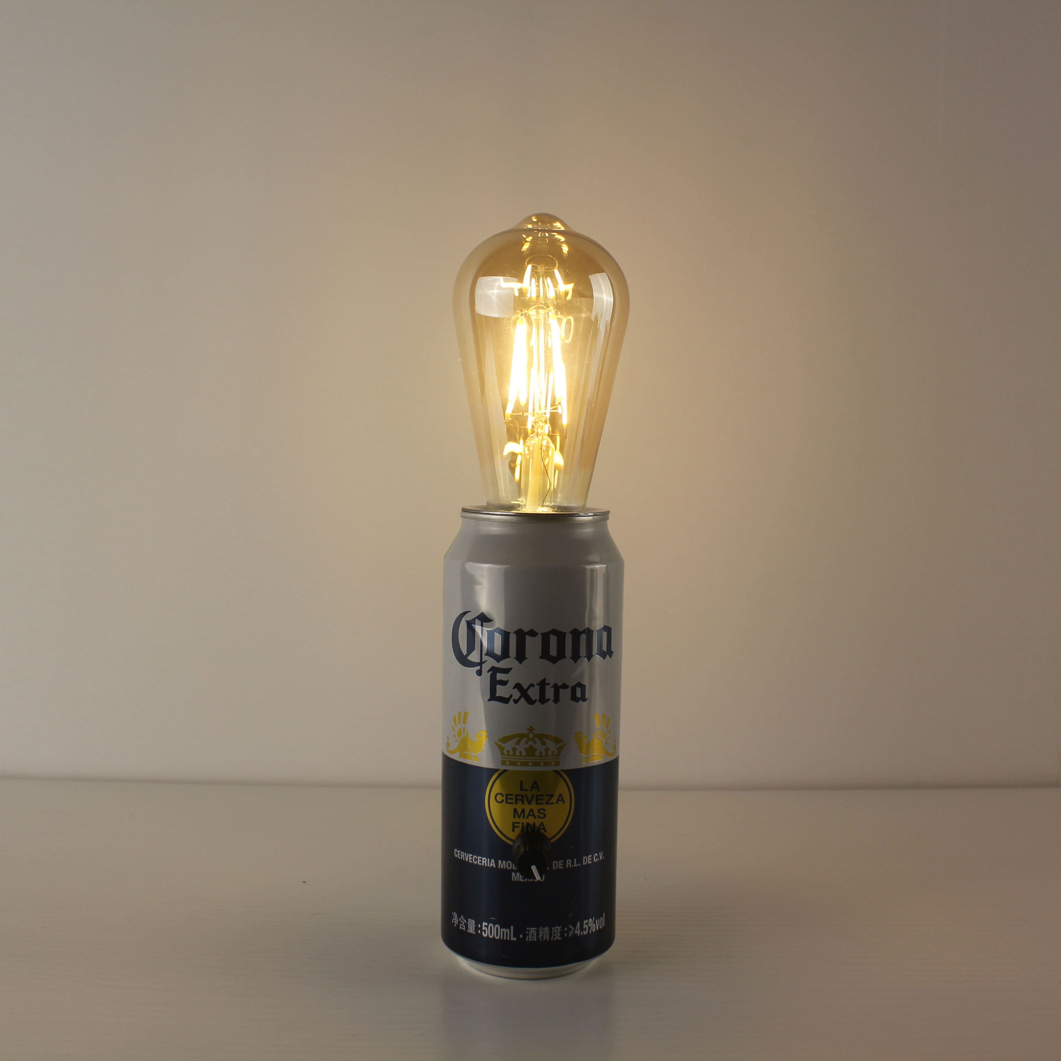 Corona Beer Recycled Can Wireless Bistro Table Lamp