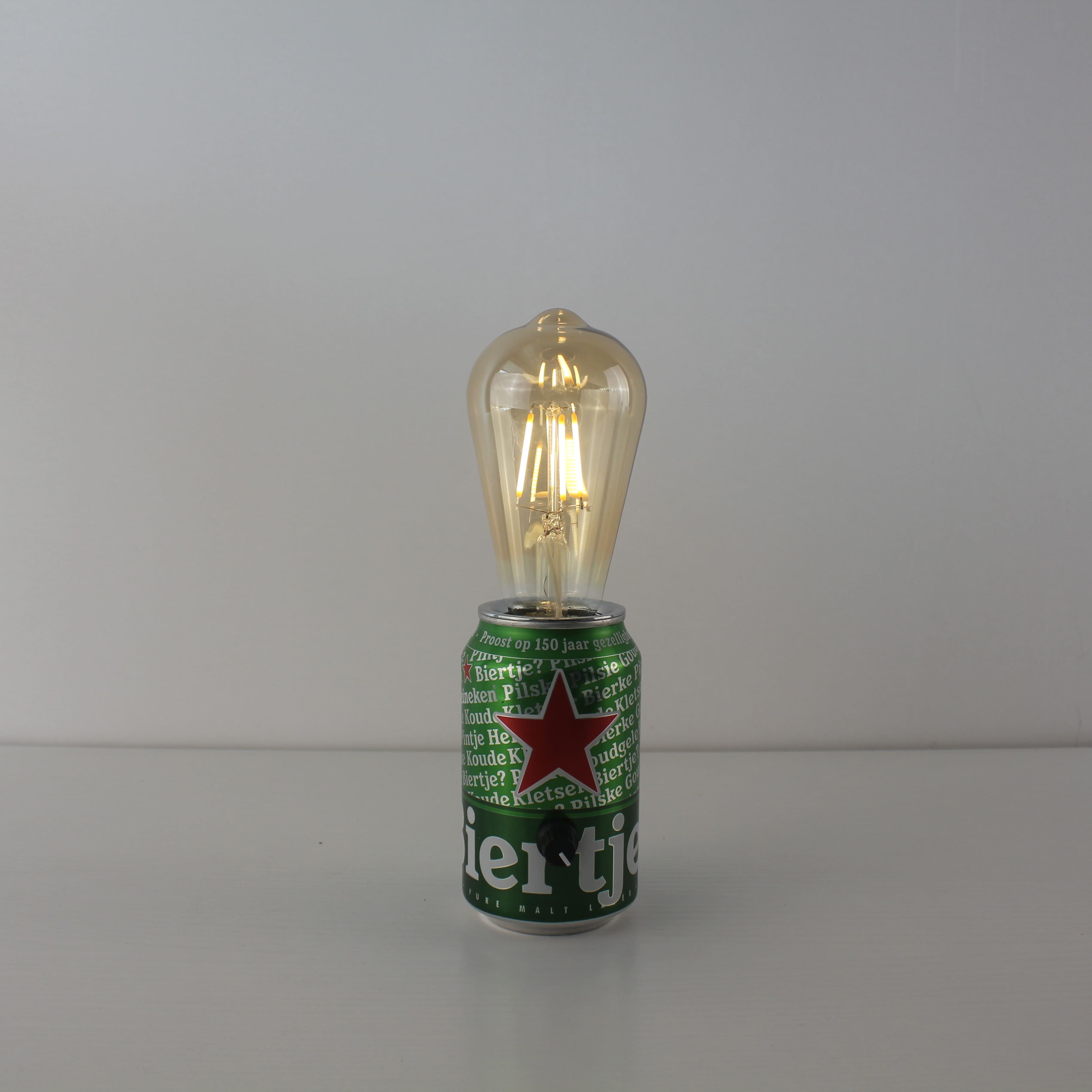 Heineken Beer Recycled Can Battery Dining Table Lamp