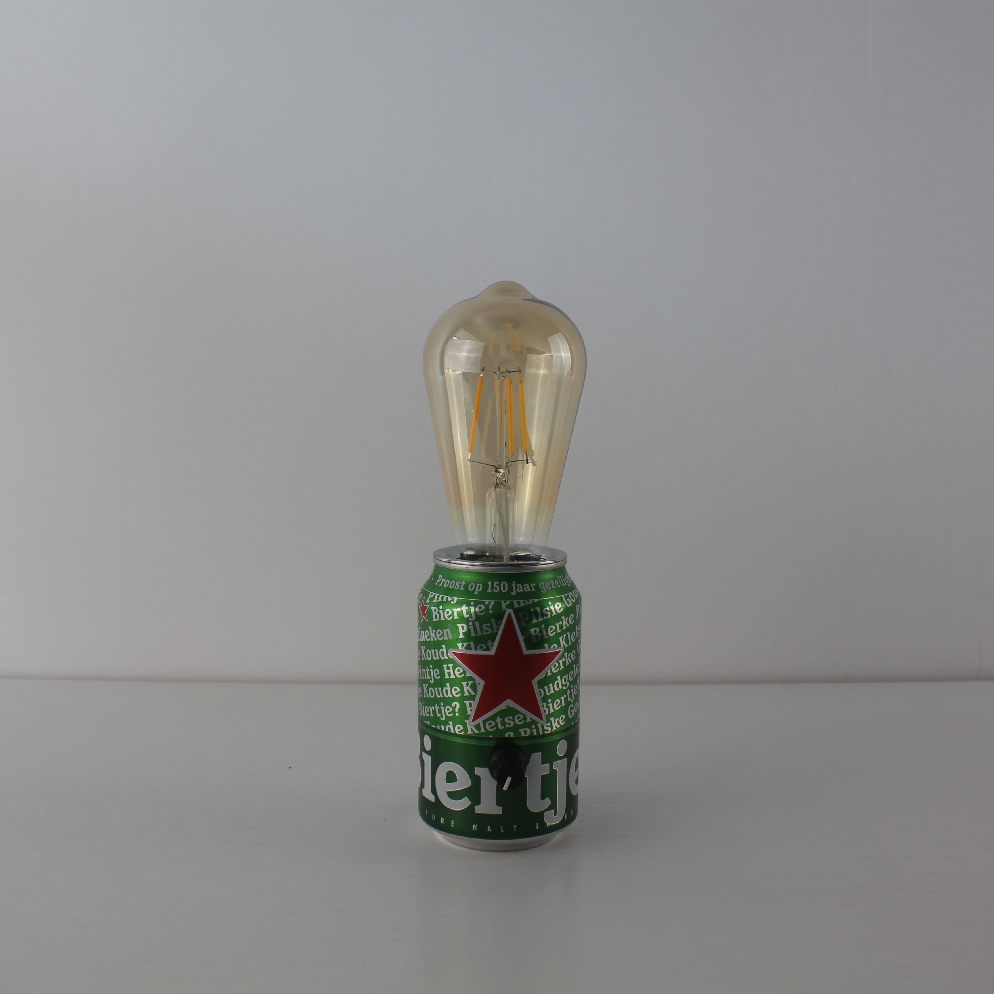 Heineken Beer Recycled Can Battery Operated Dining Table Lamp