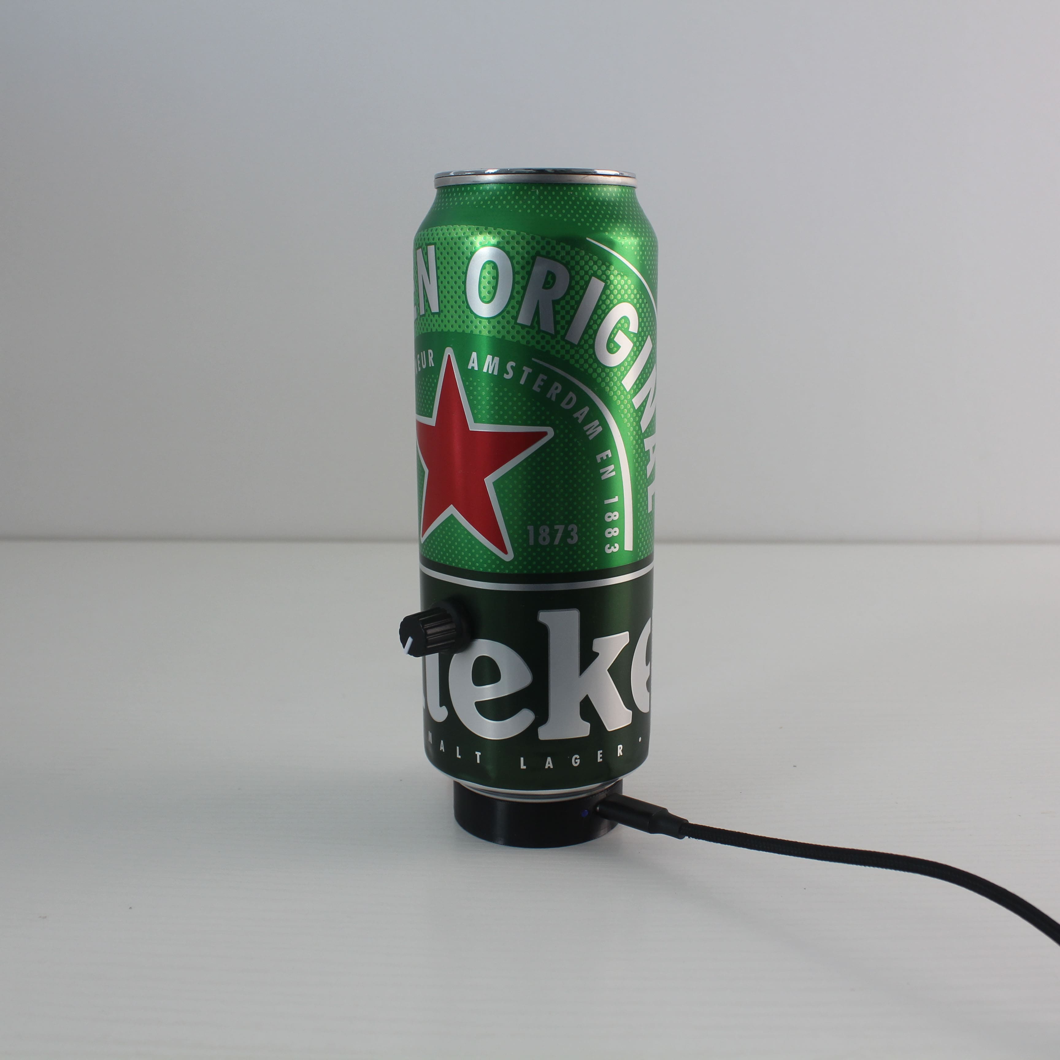 Heineken Beer Recycled Can Battery Powered Edison Bulb Lamp