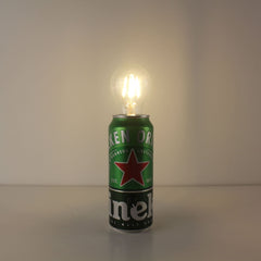 Heineken Beer Recycled Can Battery Run Edison Bulb Lamp