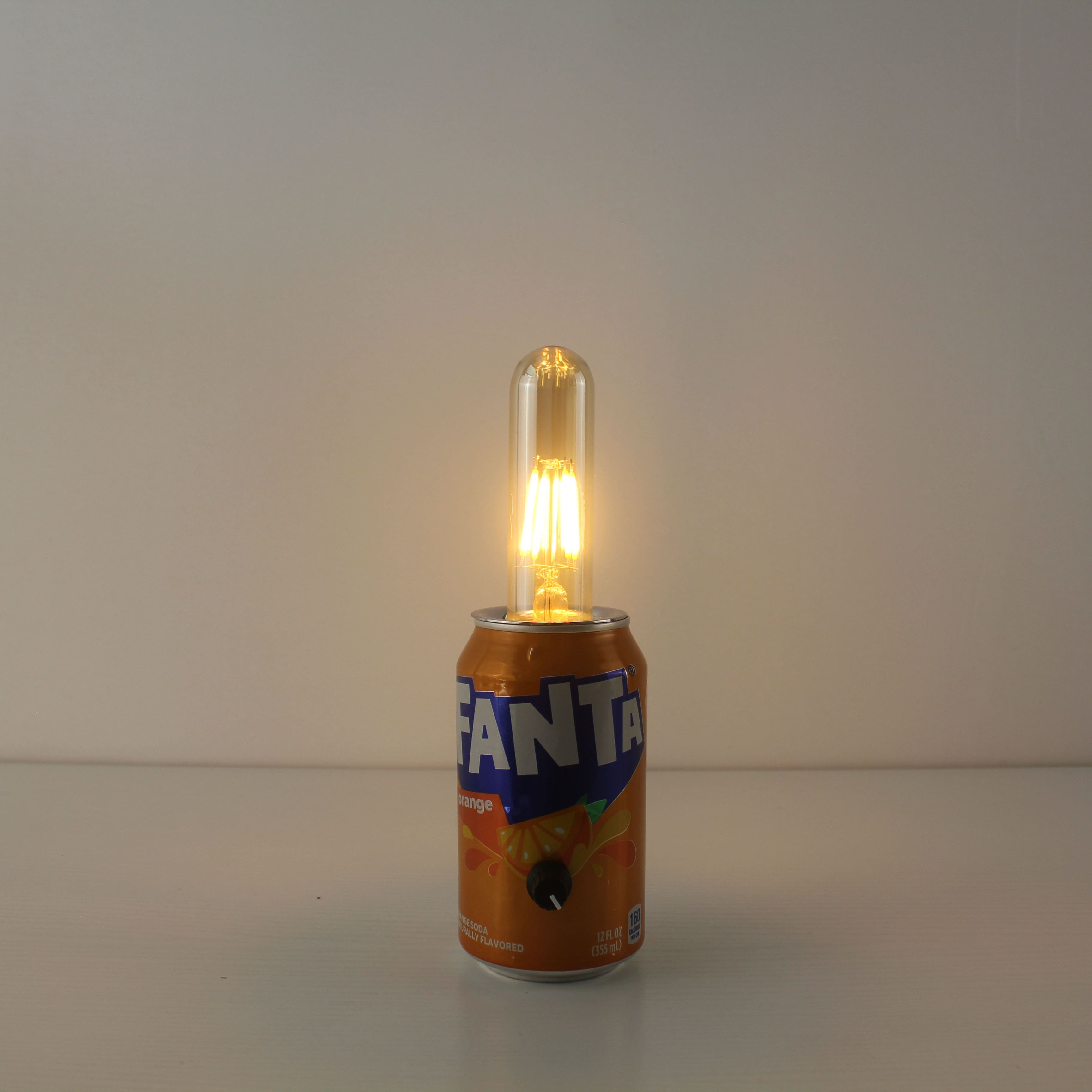 upcycled fanta soda pop can battery charged outdoor bar table lamps