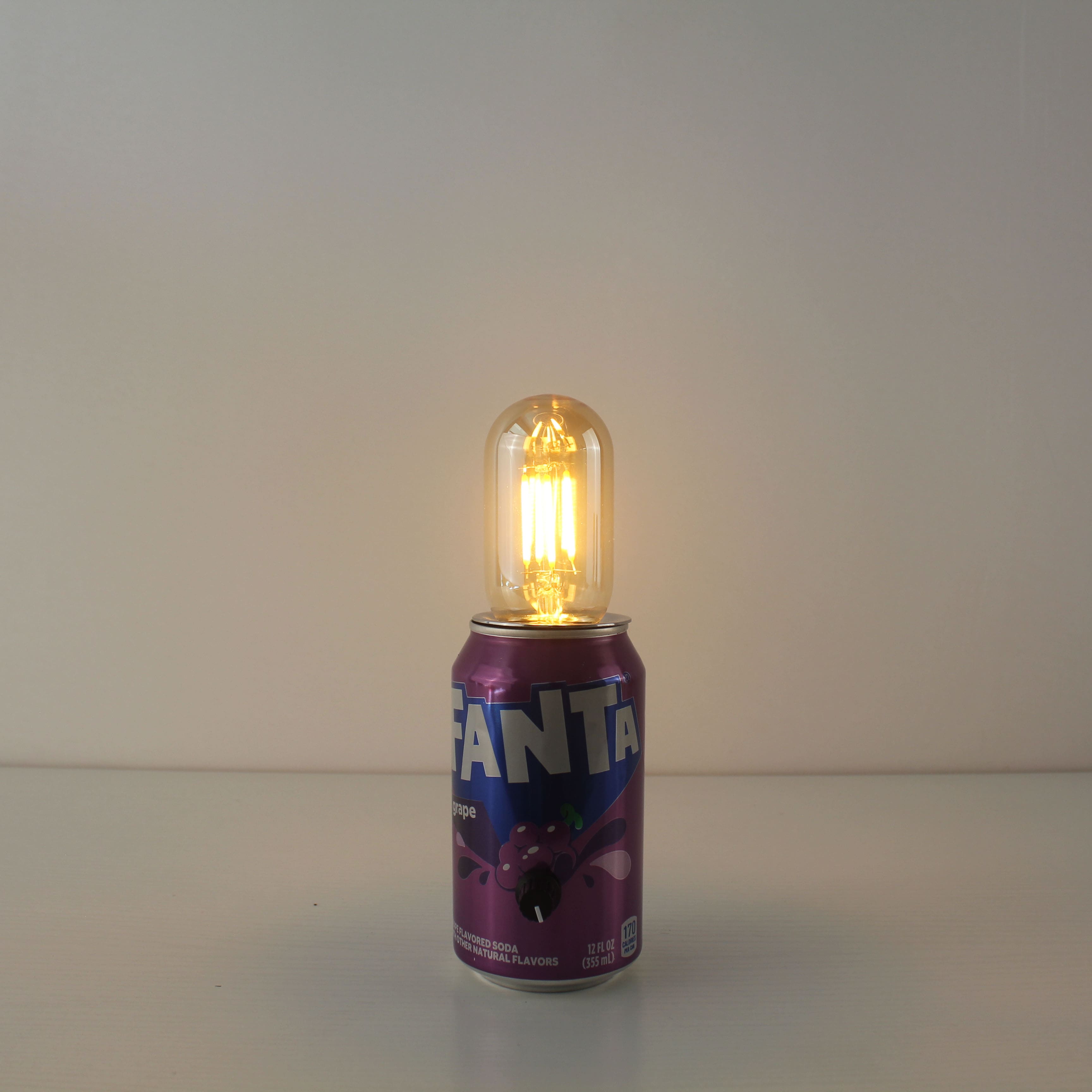 upcycled fanta soda pop can battery charged portable party table lamps