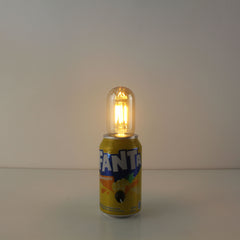 upcycled fanta soda pop can battery run table tavern lamps
