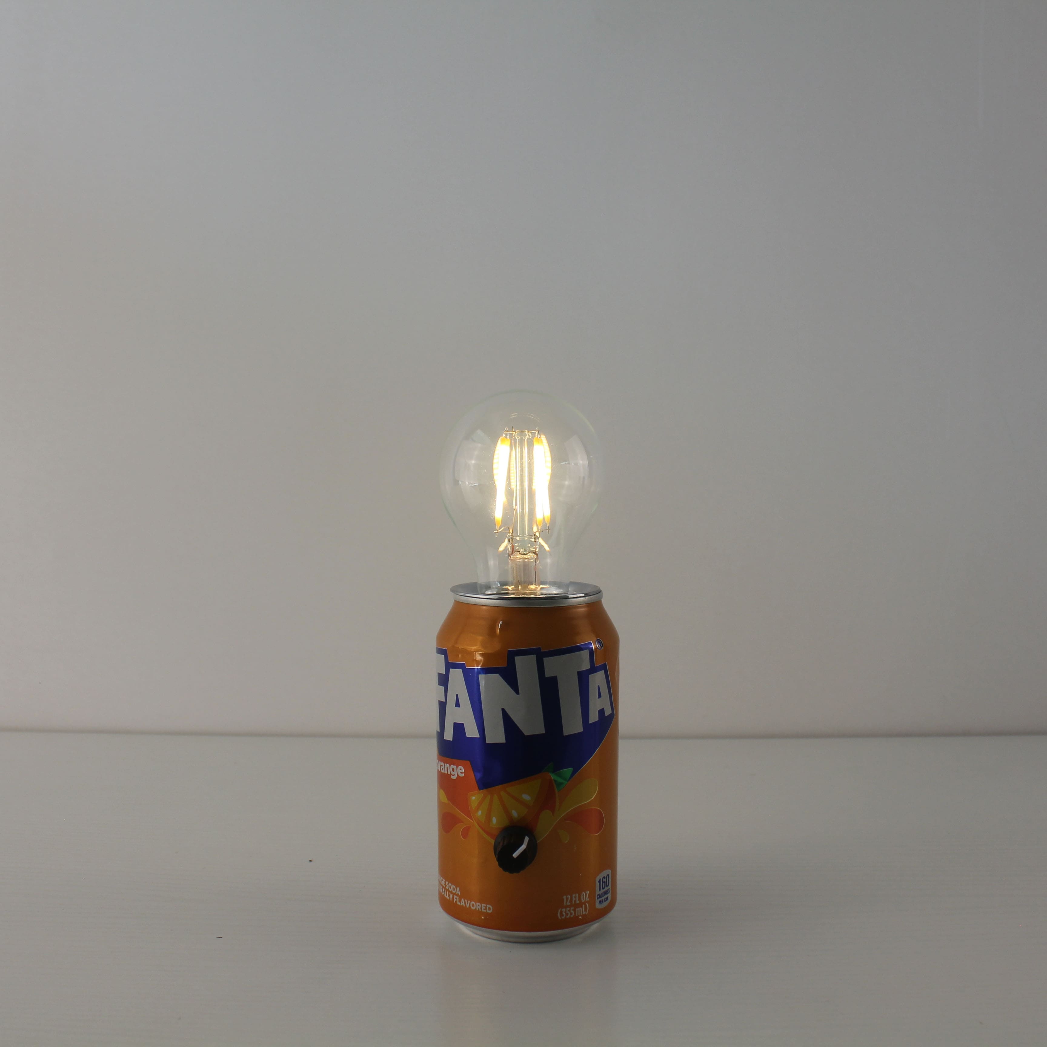 upcycled fanta soda pop can cordless outdoor bar table lamp