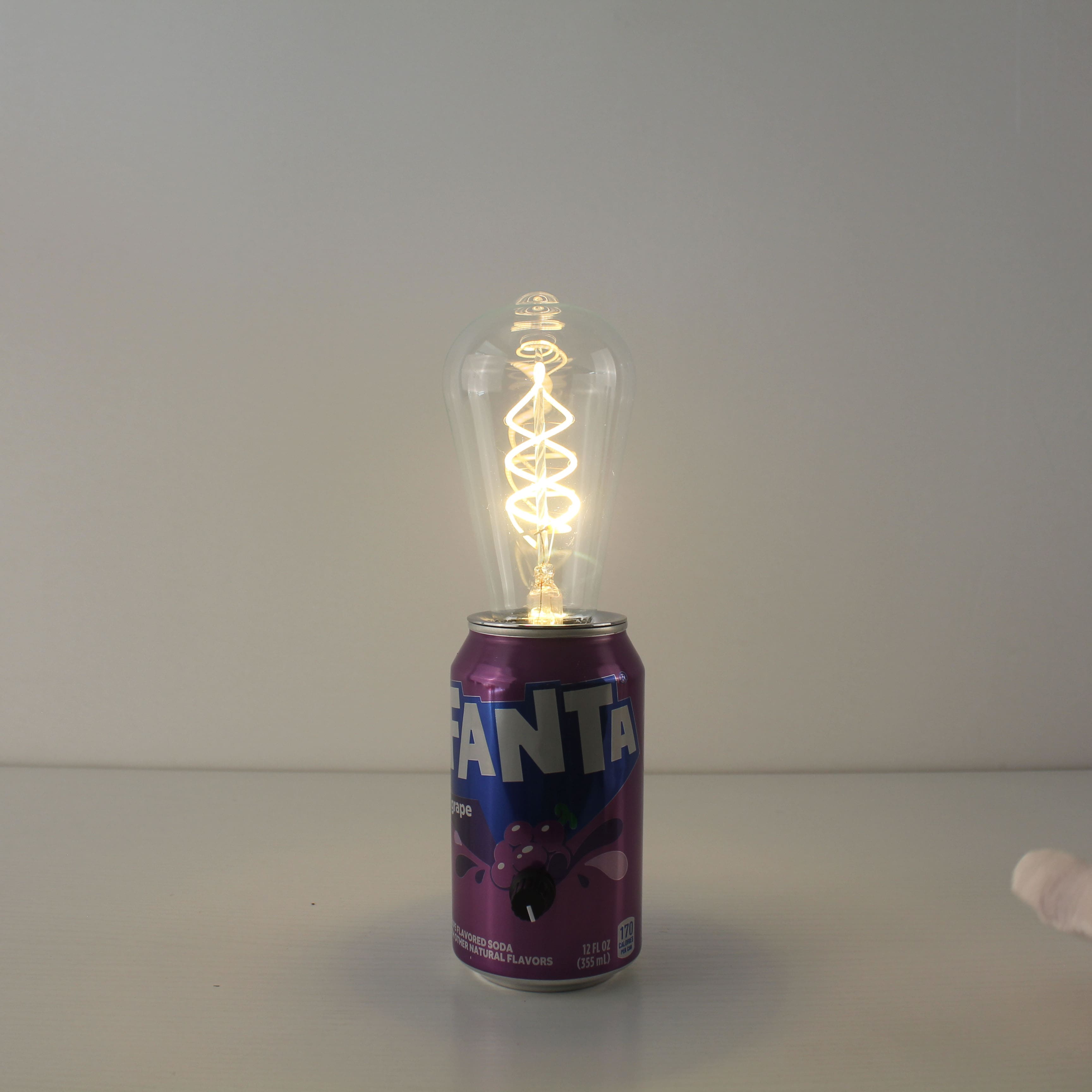 upcycled fanta soda pop can rechargeable portable party table lamp