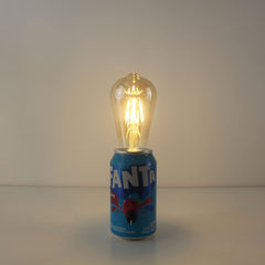 upcycled fanta soda pop can wireless edison bulb table lamp