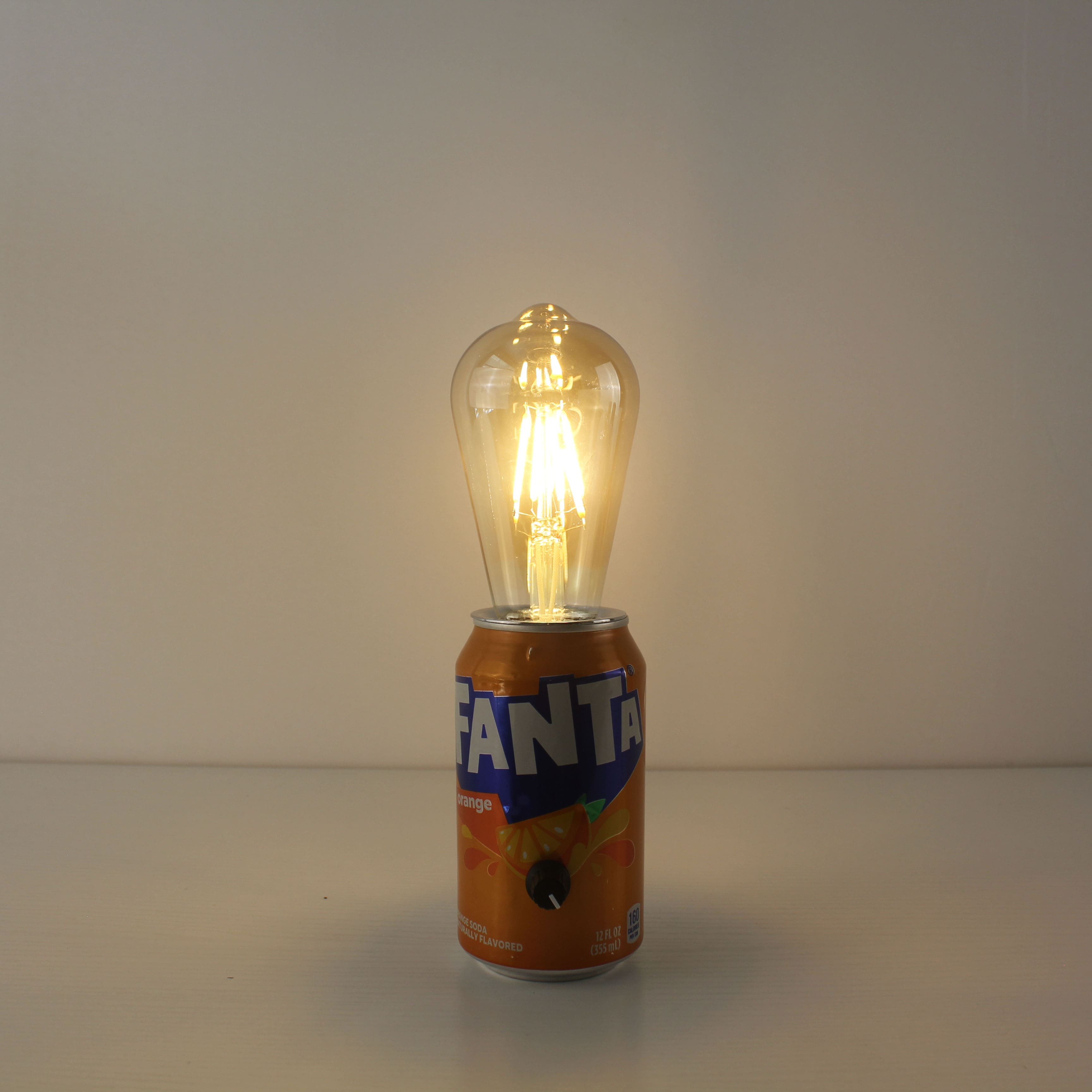 upcycled fanta soda pop can wireless outdoor bar table lamp
