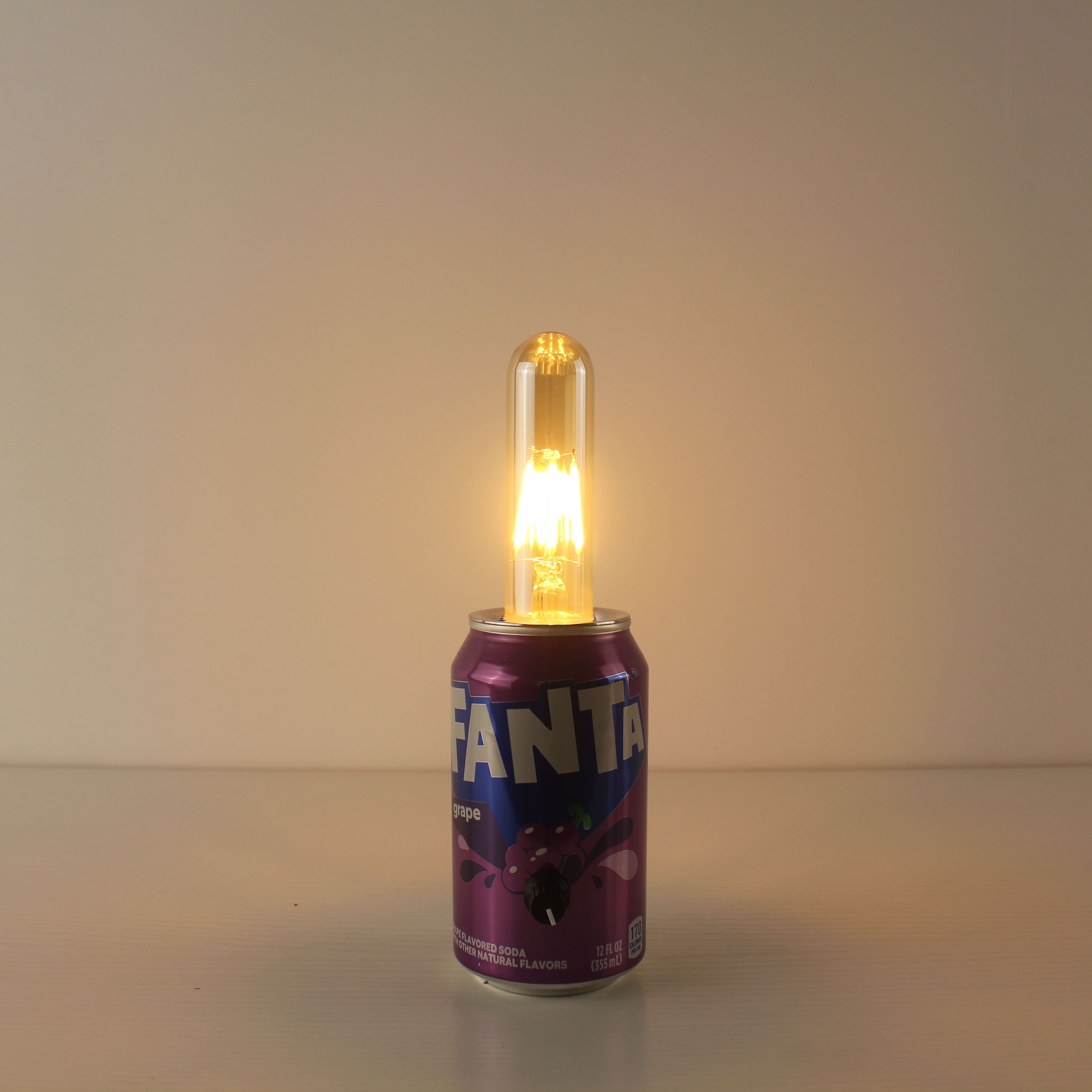 upcycled fanta soda pop can wireless portable party table lamp